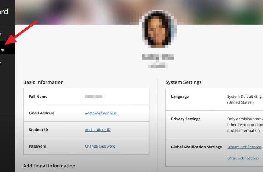 Blackboard Ultra UCV: Edita tu perfil